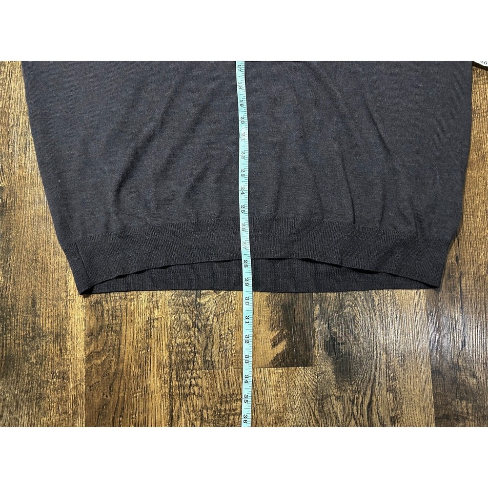 Bloomingdale's Sweater Men's 2XL Navy Long Sleeve Ribbed Hem & Cuff Quarter Zip - Picture 5 of 13